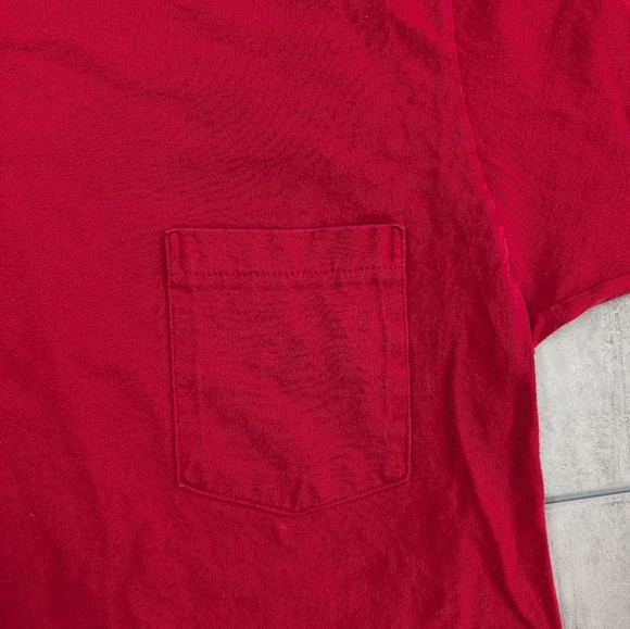 Vintage TownCraft JCPenny Blank Red Pocket Single Stitch T Shirt Size Medium - Picture 4 of 7